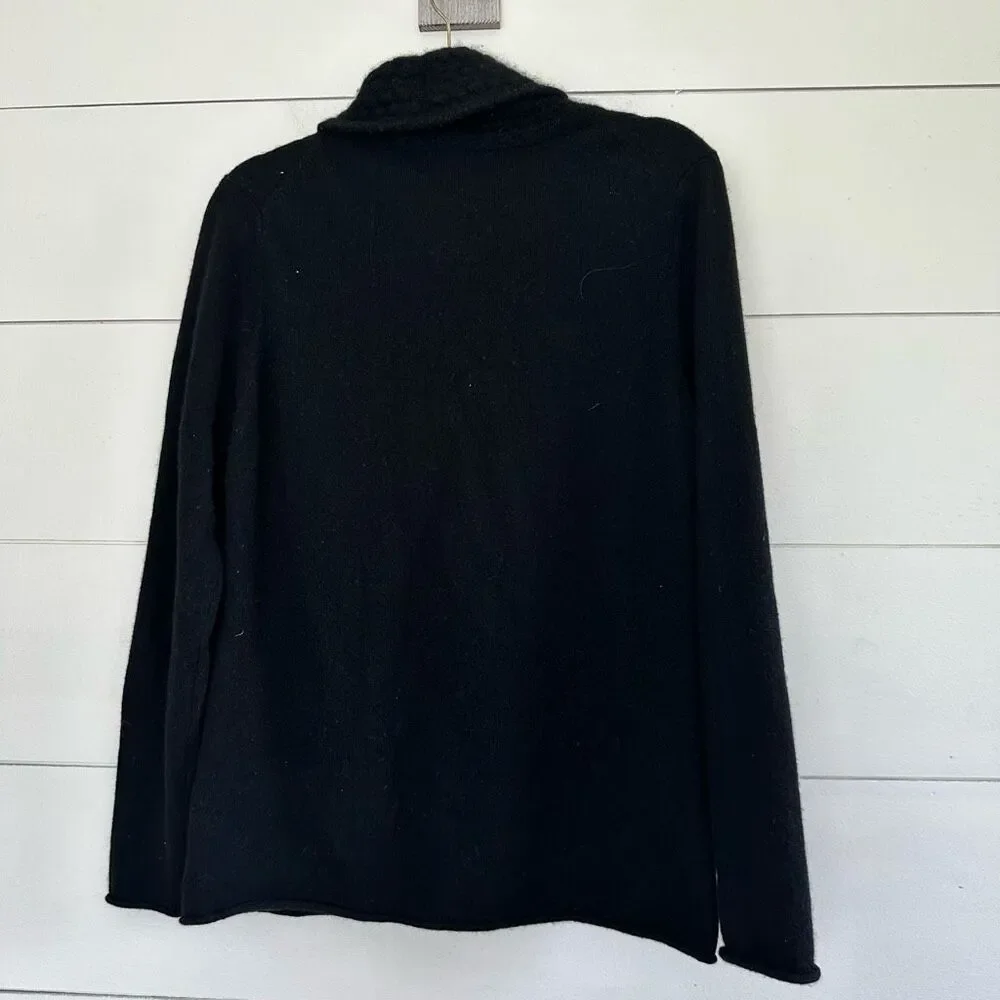 Kinross Cashmere Women’s Extra Large Black Cowl Neck Sweater